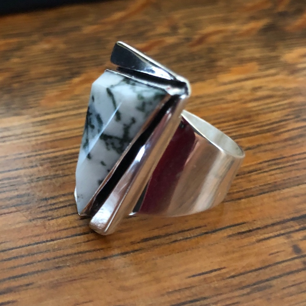 $74 Jay King Estate Ring Sterling Silver Marked DRT China 925 Size 9 & 1/2 - Picture 5 of 10